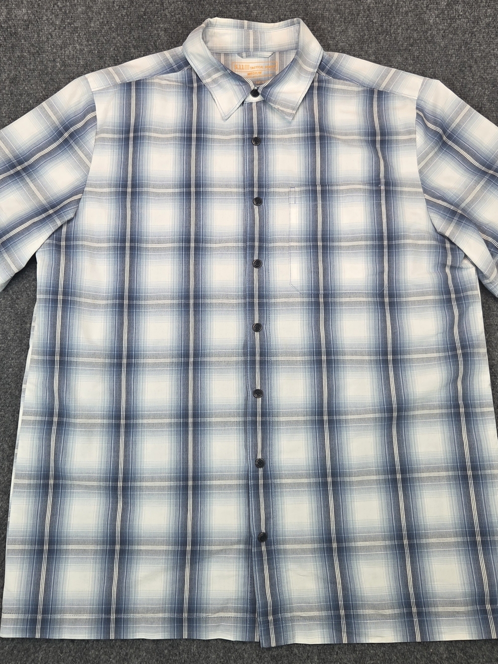 5.11 Tactical Wyatt Shirt Mens Medium Blue and White Plaid Conceal Carry